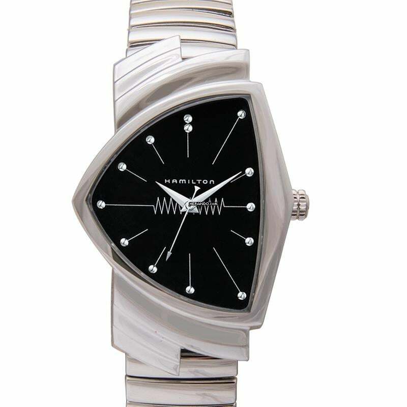 Hamilton Ventura H24411232 - Ventura Quartz Black Dial Stainless Steel Men's Watch </h1>