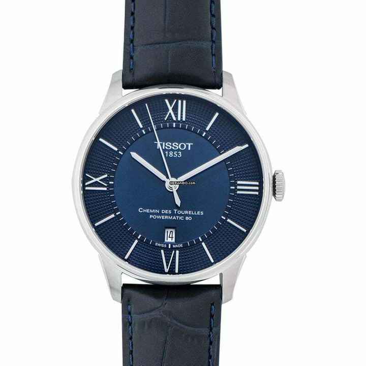  Tissot Chemin de Tourelles T099.407.16.048.00 - T-Classic Chemin Des Tourelles Powermatic 80 Automatic Blue Dial Men' </h1> 