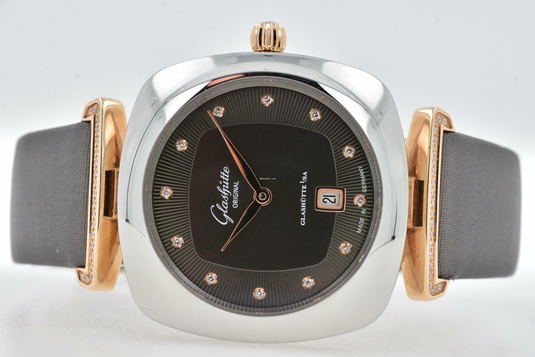  Glashütte Original Pavonina Lady Steel 18k Gold Diamond Dial 1-03-01-08-06-02 </h1> 