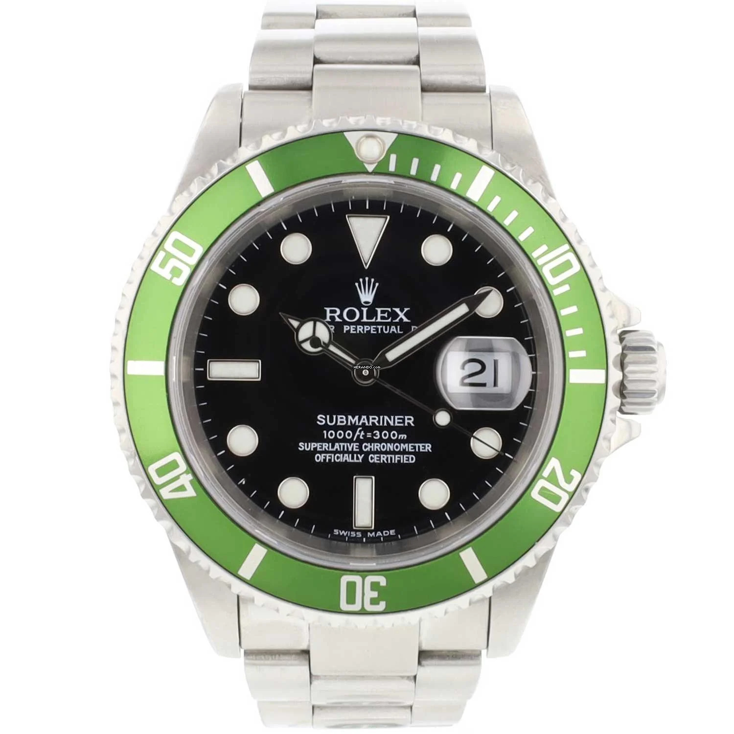 Rolex Submariner Date 16610LV Kermit </h1>