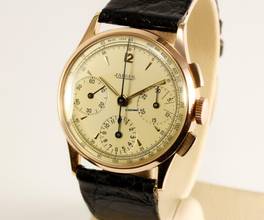 Thumbnail von Jaeger-LeCoultre Vintage Chronograph Tri-Compax 18K Rose Gold Vintage </h1>