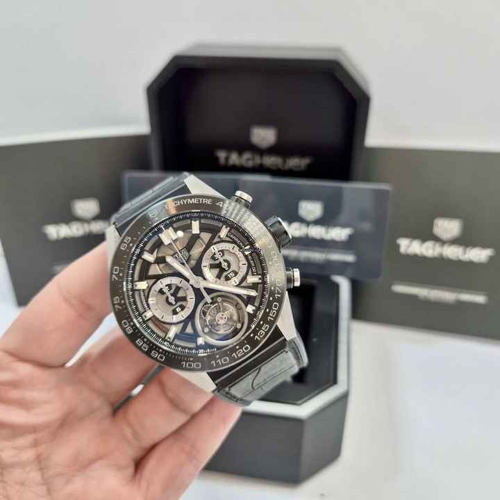  TAG Heuer Carrera Heuer-02T Tourbillon Chronograph Heuer02T 45mm Automático Completo 