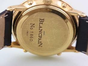 Thumbnail von Blancpain Villeret 6595-1418 Herrenuhr 18k / 750 Gold Calendar Mondphase Ø 34 Mm </h1>