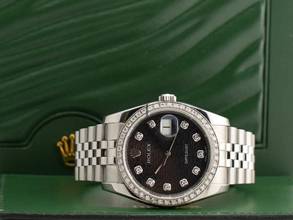 Thumbnail von Rolex Datejust Black Jubilee Dial With Diamonds & After Diamonds Bezel - Full Set 36mm </h1>