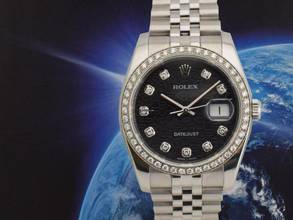 Thumbnail von Rolex Datejust Black Jubilee Dial With Diamonds & After Diamonds Bezel - Full Set 36mm </h1>