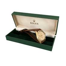 Thumbnail von Rolex Oyster Perpetual 34 6085 Bubbleback Explorer radium dial yellow gold 10KT 1951’s </h1>