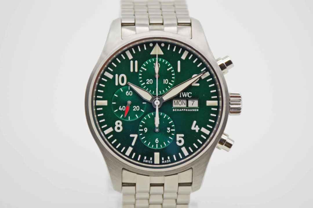  IWC Fliegeruhr Chronograph Pilot Chronograph Racing Green Edition mit IWC Edelstahlarmband </h1> 