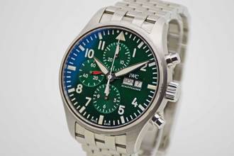 Thumbnail von IWC Fliegeruhr Chronograph Pilot Chronograph Racing Green Edition mit IWC Edelstahlarmband </h1>