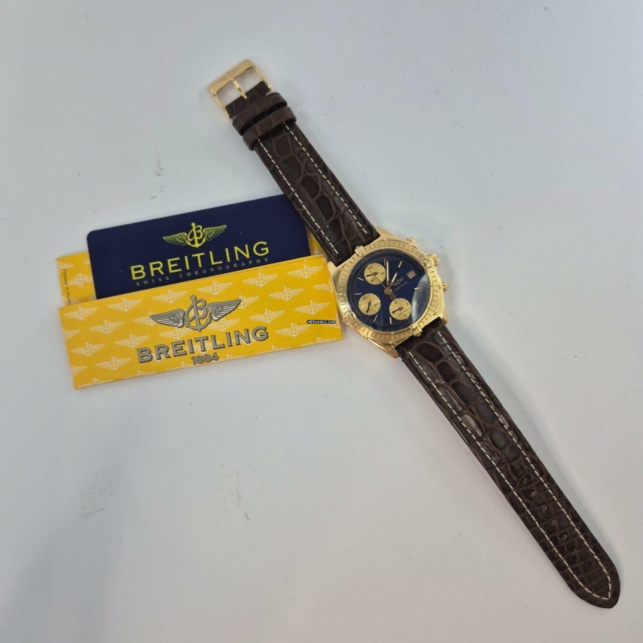 Thumbnail von Breitling Chronomat Yellow Gold Blue Dial 39mm Automático Completo
