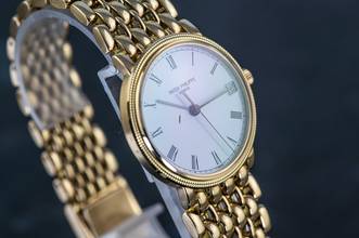 Thumbnail von Patek Philippe Calatrava 3802/200 | Gold bracelet | Certificate 1990 | Yellowgold </h1>