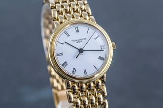 Thumbnail von Patek Philippe Calatrava 3802/200 | Gold bracelet | Certificate 1990 | Yellowgold </h1>