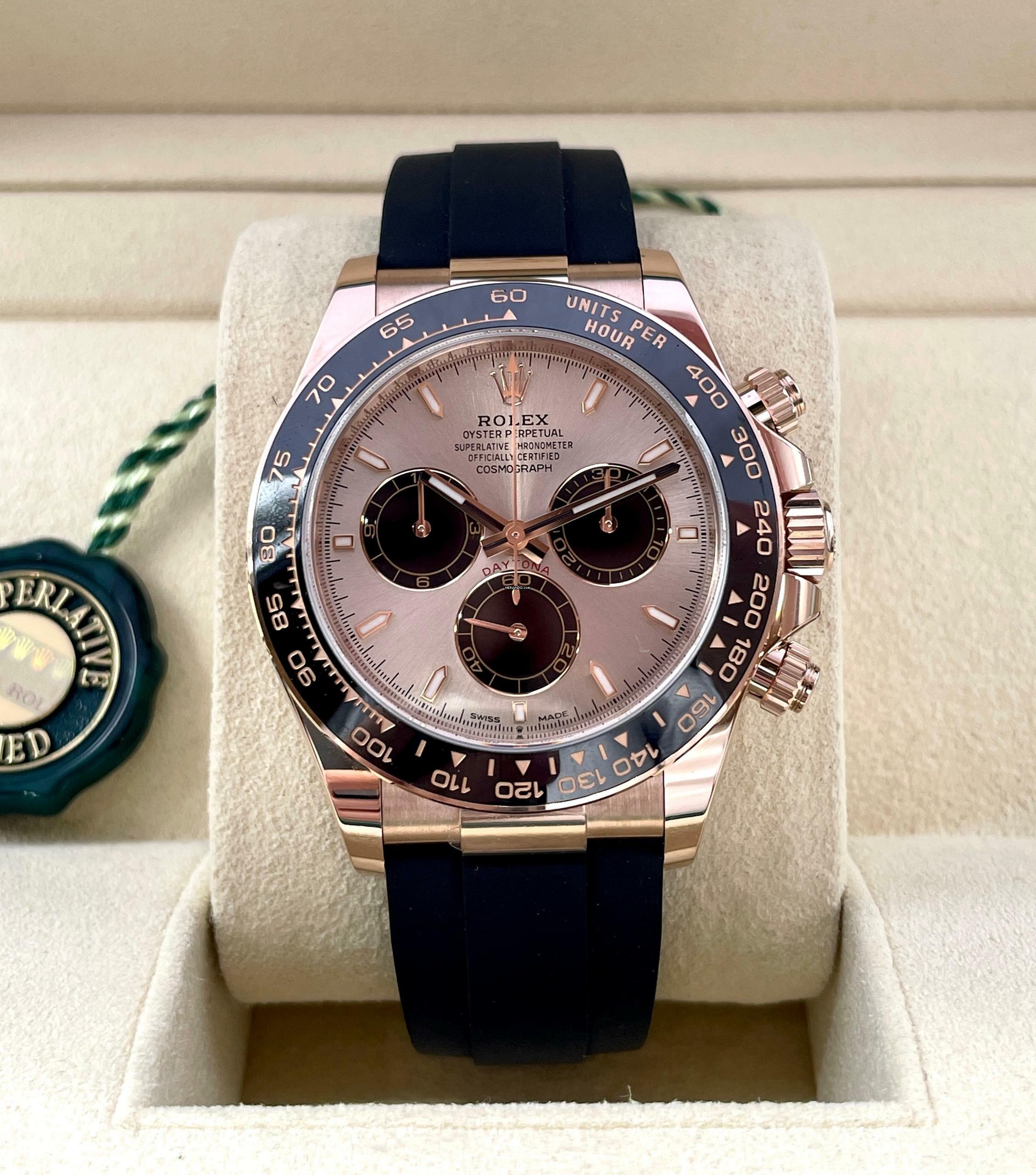  Rolex Daytona Oysterflex Rose18Kt. Sundust Dial NEW 2024 Full Set Box and Papers Ref:126515LN 