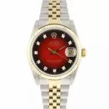Thumbnail von Rolex Datejust 31 31MM Steel Gold Jubilee Fluted Red Vignette Diamond Dial </h1>