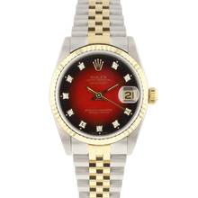 Thumbnail von Rolex Datejust 31 31MM Steel Gold Jubilee Fluted Red Vignette Diamond Dial </h1>