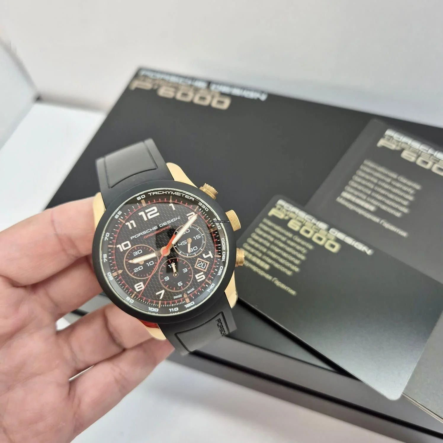  Porsche Design Dashboard Ouro Rosé 42mm Automático Completo 