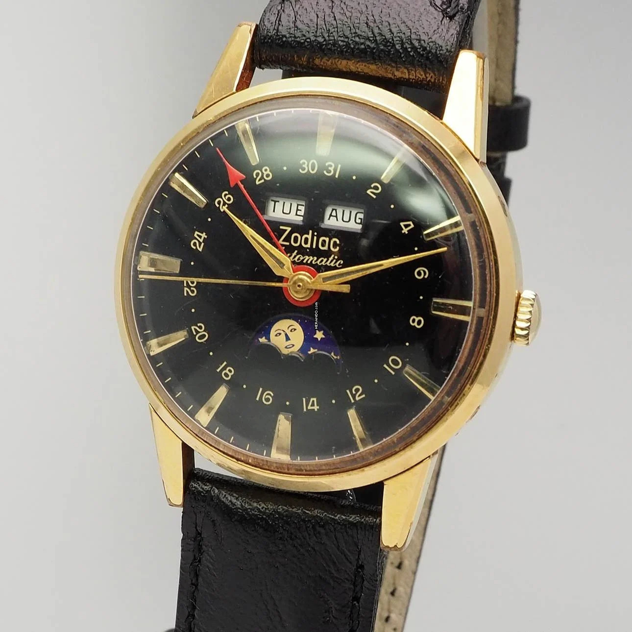 Zodiac Triple Date Moon phase steel/plated </h1>