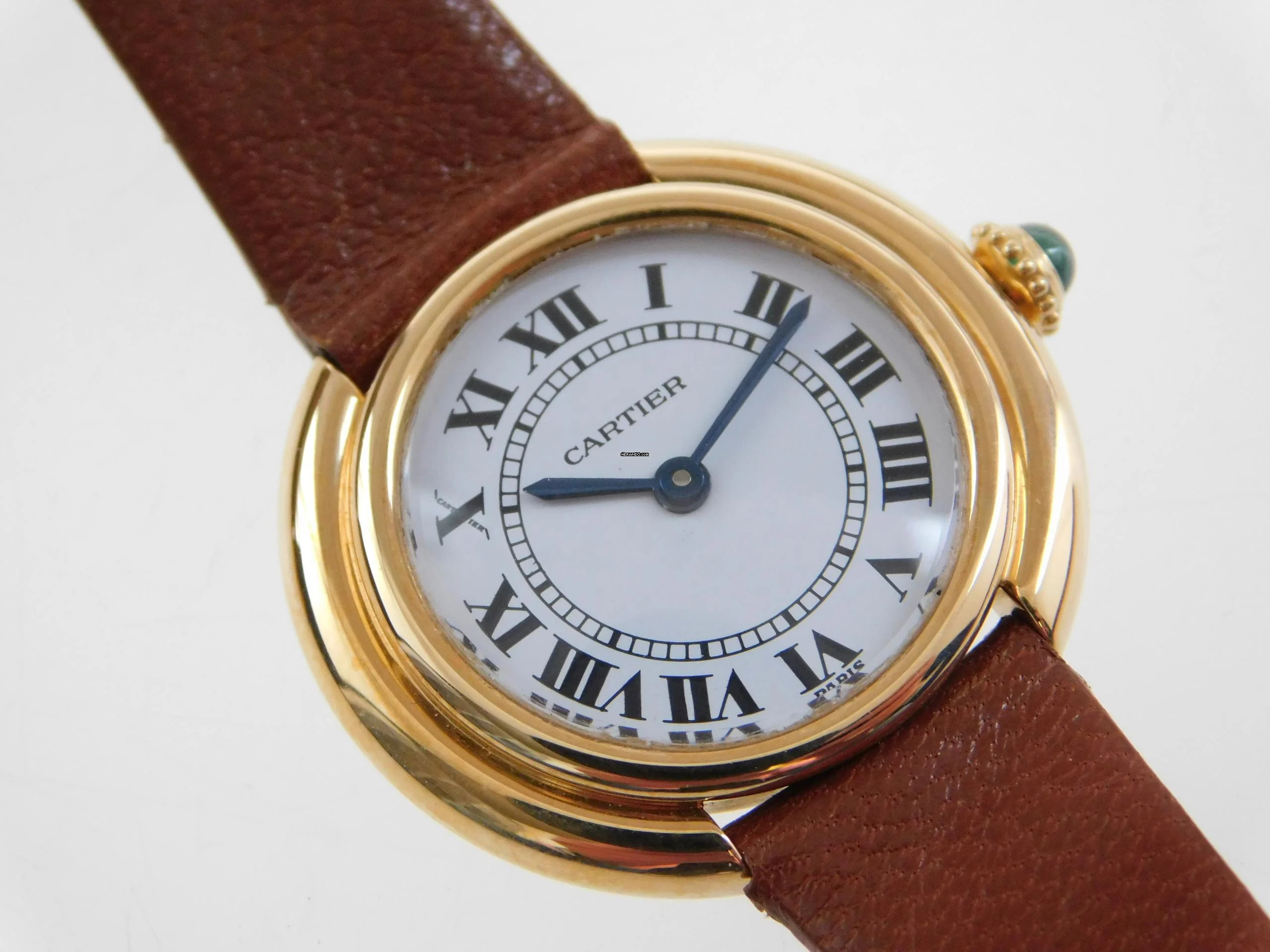 Cartier Vendome 18 Karat Gelbgold Vendome Paris Handaufzug Damenuhr 26 mm Rarität 70 er Jahre </h1>