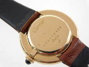 Thumbnail von Cartier Vendome 18 Karat Gelbgold Vendome Paris Handaufzug Damenuhr 26 mm Rarität 70 er Jahre </h1>