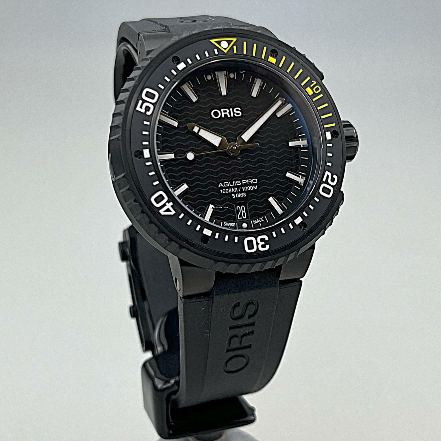  Oris Aquispro Date Calibre 400 Titan/Kautschuk 02/2024 Automatik Full Set deutsche AL 