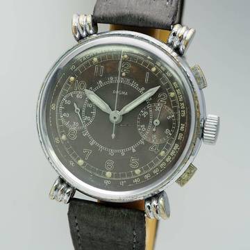  Dogma Chronograph Vintage um 1940 Schaltrad Chronograph RARE LUGS 