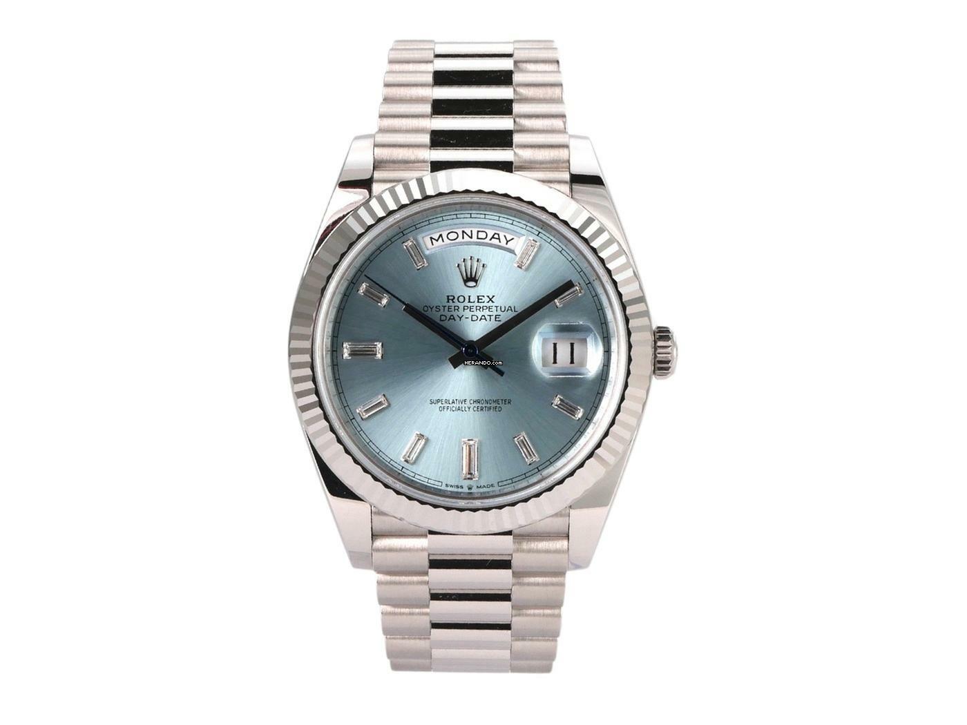  Rolex Day-Date 40 Platin Ref. 228236 Eisblau Diamand </h1> 