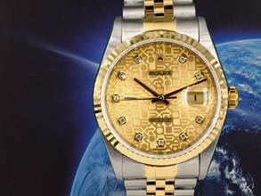 Thumbnail von Rolex Datejust 36 16233 Gold Jubilee Dial With Big Diamonds - Full Set 36mm