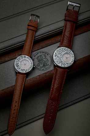  RBaptiste Set Audace 34/40mm handcrafting with Gold Inlay verschiedene Motive jedes ein Unikat 