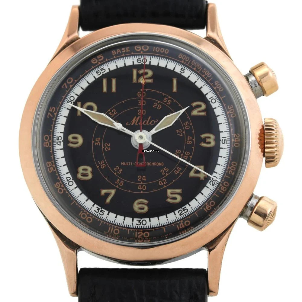 Thumbnail von Mido Multifort Multi Centerchrono black dial very rare </h1>