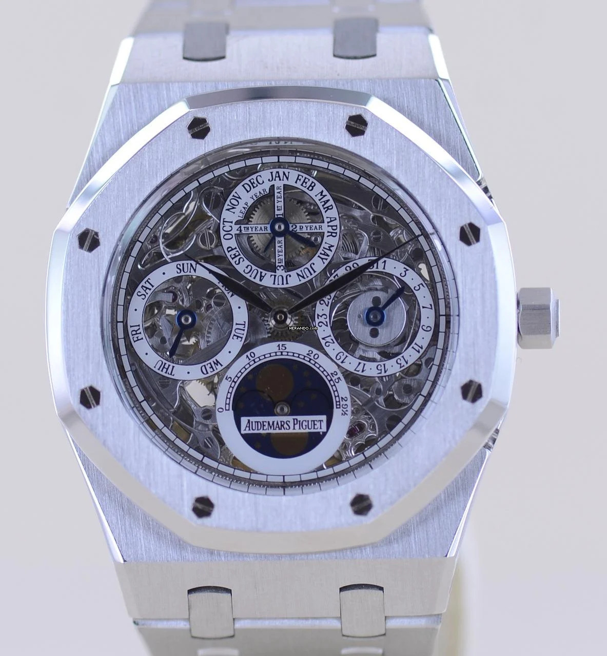  Audemars Piguet Royal Oak Jumbo Perpetual Calendar Platinum Skeleton Dial Luxusuhr rar </h1> 