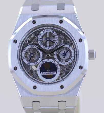  Audemars Piguet Royal Oak Jumbo Perpetual Calendar Platinum Skeleton Dial Luxusuhr rar </h1> 