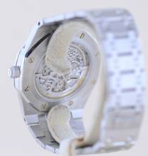 Thumbnail von Audemars Piguet Royal Oak Jumbo Perpetual Calendar Platinum Skeleton Dial Luxusuhr rar </h1>