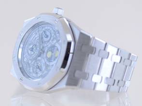 Thumbnail von Audemars Piguet Royal Oak Jumbo Perpetual Calendar Platinum Skeleton Dial Luxusuhr rar </h1>