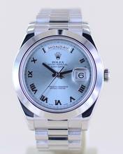 Thumbnail von Rolex Day-Date II Platin PT Polished bezel 41mm Ice blue Luxusuhr Top </h1>