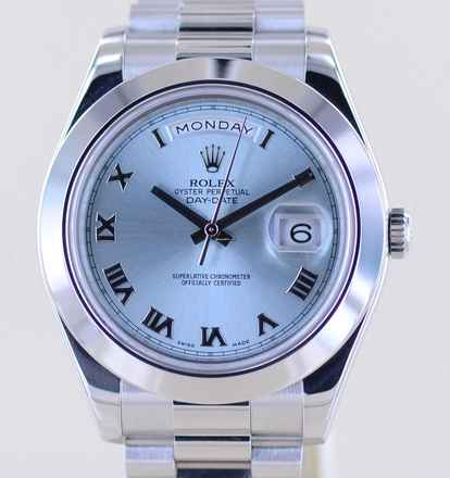  Rolex Day-Date II Platin PT Polished bezel 41mm Ice blue Luxusuhr Top </h1> 