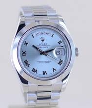 Thumbnail von Rolex Day-Date II Platin PT Polished bezel 41mm Ice blue Luxusuhr Top </h1>