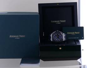 Thumbnail von Audemars Piguet Royal Oak Offshore Chronograph Blue unworn TOP Automatic Glasboden B+P </h1>