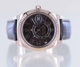 Thumbnail von Rolex Sky-Dweller Roségold Chocolate Dial Herrenuhr 42 mm B+P GMT