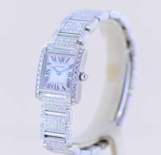 Thumbnail von Cartier Tank Française 2365 Lady 18K Weißgold Full Diamond Factory Luxusuhr rar </h1>
