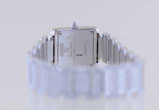 Thumbnail von Cartier Tank Française 2365 Lady 18K Weißgold Full Diamond Factory Luxusuhr rar </h1>