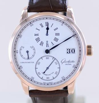  Glashütte Original Senator Chronometer Regulator 18K Roségold Panoramadatum 42mm B+P </h1> 