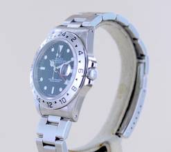 Thumbnail von Rolex Explorer II 16570 black Dial Tritium schwarz Klassiker S-Serie GMT 1995 B+P </h1>