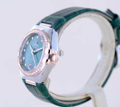 Thumbnail von Omega Constellation Ladies Stahl Sedna Rose Diamond Green Stone Dial Metas 29mm B+P </h1>