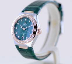 Thumbnail von Omega Constellation Ladies Stahl Sedna Rose Diamond Green Stone Dial Metas 29mm B+P </h1>