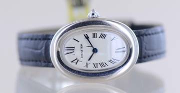 Thumbnail von Cartier Baignoire Lady 18K Weißgold Dresswatch Luxusuhr Top rar Faltschließe </h1>