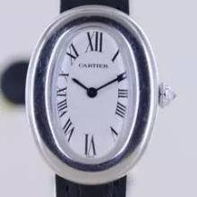 Thumbnail von Cartier Baignoire Lady 18K Weißgold Dresswatch Luxusuhr Top rar Faltschließe </h1>