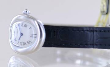 Thumbnail von Cartier Baignoire Lady 18K Weißgold Dresswatch Luxusuhr Top rar Faltschließe </h1>