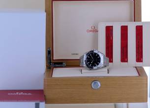 Thumbnail von Omega Seamaster Planet Ocean Co-Axial GMT Black White 43,5 mm Cal. 8906 Diver B+P </h1>