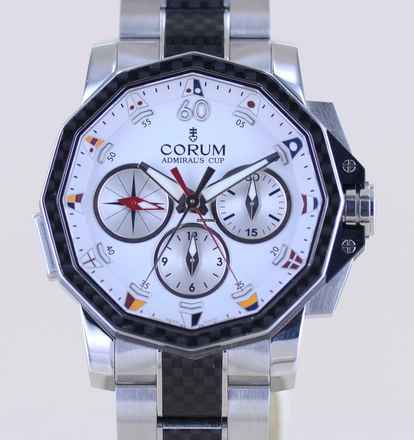  Corum Admiral's Cup Split Second Chronograph Stahl White Dial 44mm Automatic </h1> 