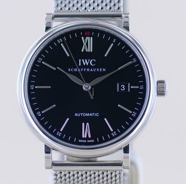  IWC Portofino Automatic Date Stahl black roman Dial Stahlband 40mm Automatic B+P </h1> 