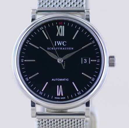  IWC Portofino Automatic Date Stahl black roman Dial Stahlband 40mm Automatic B+P </h1> 